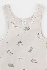 майка  для мальчика  К 1182-2уп/индийский загар,бежевый,динозаврики