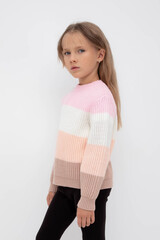 джемпер  для девочки  КВ 30136/ш/розовый беж,светлая астра