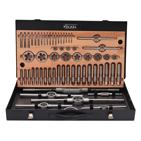Набор метчиков и плашек M3 -M24 HSS-G 61пр Volkel 48006