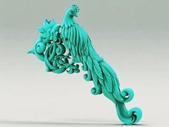 Силиконовый молд № 0329 Павлин большой правый