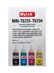 Чернила MyInk для Epson Ecotank L800, L805, L1800, L850, L810 (T6731-T6736), водные, комплект 6 цветов по 70 мл