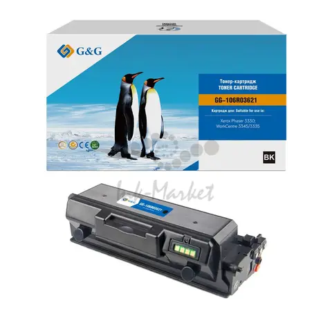 Совместимый тонер-картридж G&G GG-106R03621 (106R03622 / 106R03621) для Xerox Phaser 3330 WC 3335, 3345, 8500 стр., черный