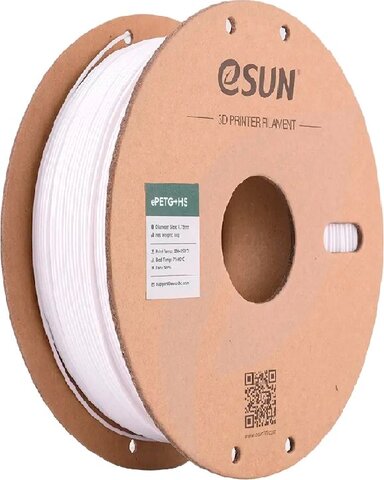 Пластик для 3D-печати eSUN PETG+HS, 1.75 мм, 1 кг, белый, PETG+HS175W1P1