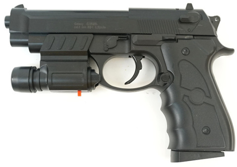 Страйкбольный пистолет Galaxy G.052BL Beretta 92 с ЛЦУ пластиковый, пружинный