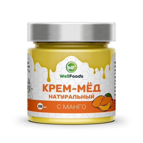 Крем-мед с манго 200 мл | WellFoods