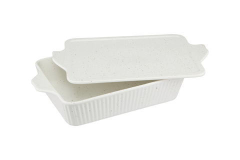 Форма для запекания с крышкой 28х20см Maxwell & Williams Speckle молочная в крапинку