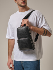 Сумка мужская Azaro 7050 черный кроко