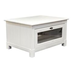 Стол кофейный Рауна (белый воск), 90x50x67 см