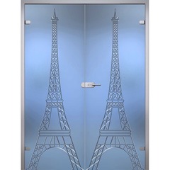 Купить Двустворчатая стеклянная дверь Башня стекло бесцветное матовое