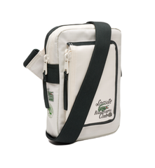 Lacoste Roland Garros Edition Contrast Print Vertical Messenger Bag - farine sinople