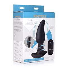 Черная анальная вибропробка с эффектом римминга Gyro M Curved Rimming Plug - 13,7 см. - 
