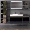 Зеркало с подсветкой Geberit Citterio, боковая полка: B=133.4см, H=58.4см, Серо-коричневый дуб  / Меламин, древесная структура
