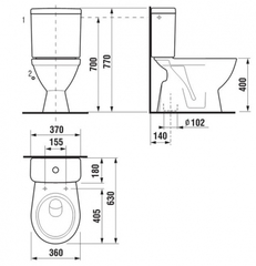 УНИТАЗ-КОМПАКТ JIKA LYRA верт. выпуск