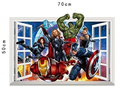 Мстители 3D наклейка Главные герои — Avengers