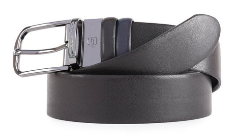 Ремень мужской Piquadro Black Square, чёрный/синий, кожа натуральная (CU4877B3/NBLU2)