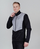 Премиальный костюм для лыж и зимнего бега Nordski Hybrid-Pro Black/Grey-Black