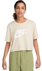 Женская теннисная футболка Nike Sportswear Essential Crop Icon - sanddrift/white