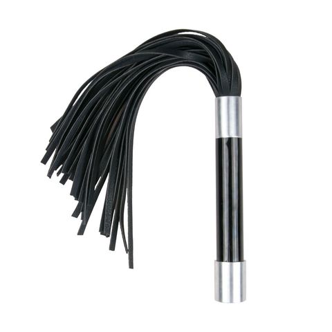 Черная плеть Easytoys Flogger With Metal Grip - 38 см. - Easy toys Fetish Collection ET289BLK