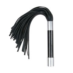 Черная плеть Easytoys Flogger With Metal Grip - 38 см. - 