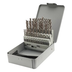 Набор сверл по металлу 1-5,9мм 50шт DIN338 HSS-G 135° (мет. кейс) H-Tools 08343400