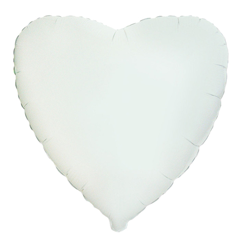 Шар сердце белый, 45 см
