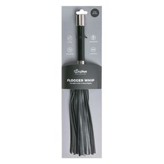 Черная плеть Easytoys Flogger With Metal Grip - 38 см. - 