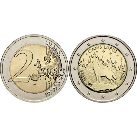 2 евро 2021 Эстония - Волк