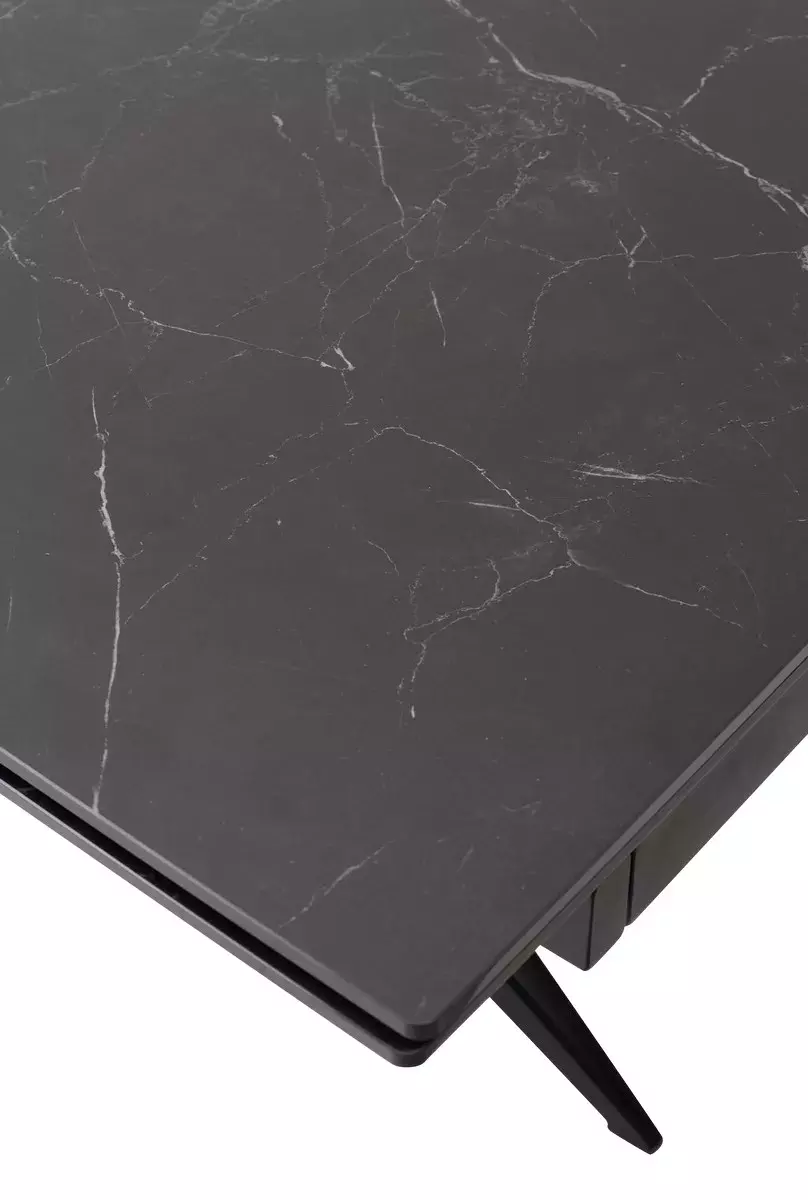 Стол FORIO 160 MATT BLACK MARBLE SOLID CERAMIC / BLACK, DISAUR