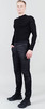 Премиальный костюм для лыж и зимнего бега Nordski Hybrid Hood Warm 2.0 Black-Grey
