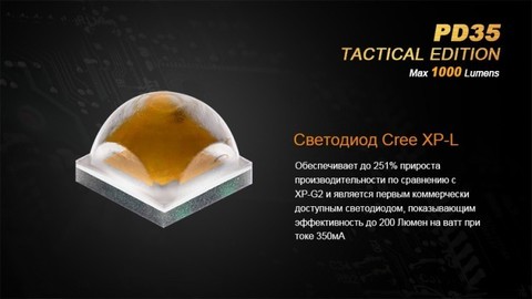 Фонарь светодиодный Fenix PD35 Cree X5-L Tactical Edition, 960 лм, аккумулятор