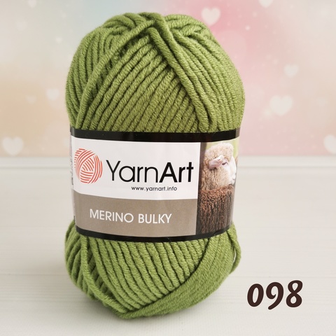 YARNART MERINO BULKY 98, Зеленый