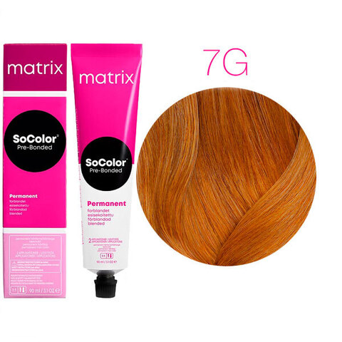 Matrix SoColor Pre-Bonded 7G блондин золотистый, стойкая крем-краска для волос с бондером