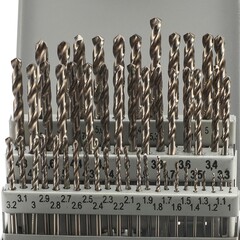 Набор сверл по металлу 1-5,9мм 50шт DIN338 HSS-G 135° (мет. кейс) H-Tools 08343400