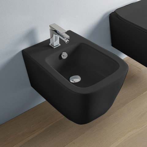 ArtCeram ASB001 03 00*1 акция ArtCeram A16 Биде подвесное 360х520 мм., с 1 отверстием для смесителя, с переливом, с крепежом, цвет черный глянцевый (Не производится!)