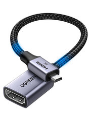 Кабель  UGREEN HD182 (65593) Micro HDMI to HDMI 8K Cable Male to Female, 0,2м, черный