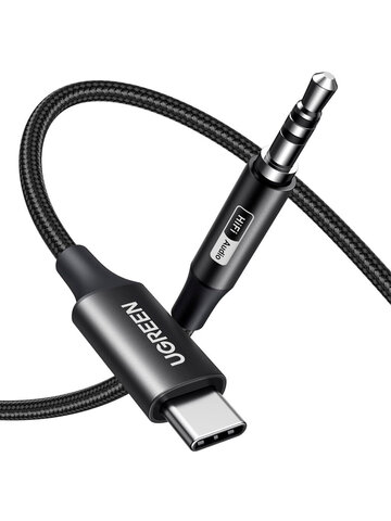 Кабель аудиоадаптер  UGREEN CM450 (65102)  USB-C Male to 3.5mm Male Audio Cable Adapter, 3м, черный