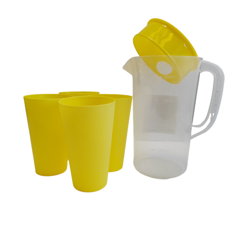 Набор Kanna (в наборе: кувшин (объем - 2 литра) - 1 шт., стаканы - 4 шт.), материал: полипропилен