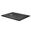 BelBagno TRAY-MR-UNO-AH-120/80-35-NERO-CR TRAY-MR-UNO-AH-120/80-35-NERO-CR Поддон из искусственного мрамора в комплекте с сифоном с декоративной накладкой (хром), чёрный