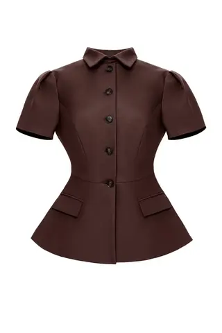 “Noir de Fleur” Жакет приталенный с коротким рукавом