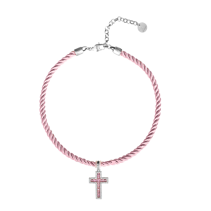 Колье Pink Cross Square Necklace 16000₽