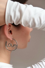 Серьги кольца LOVE silver