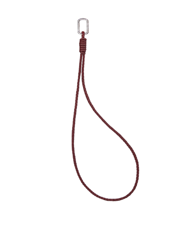 Шнурок с карабином ягодного цвета
