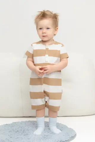 полукомбинезон  для мальчика  КР 6502/кунжут,полоска к476