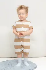 полукомбинезон  для мальчика  КР 6502/кунжут,полоска к476