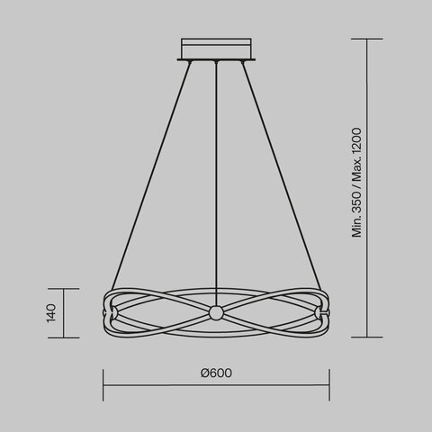 Подвесная светодиодная люстра Maytoni Weave MOD062PL-L45CH3K