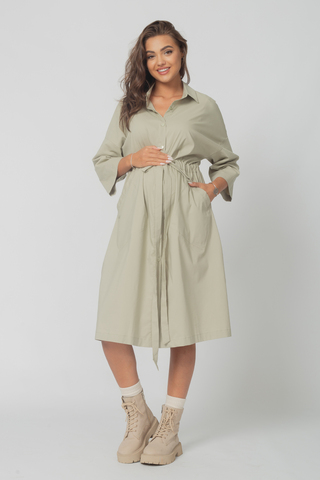 Платье для беременных и кормящих 18471 оливковый