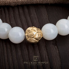 Бусина для браслета Лотос. Серебро с позолотой.