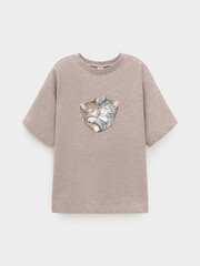 фуфайка  для девочки  КР 302809/кофейный меланж к575