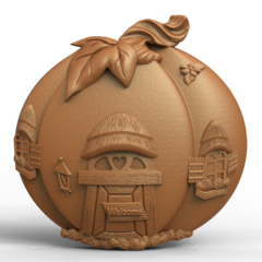 Силиконовый молд № 422 домик Тыква 2 D № 2 ( серия домики для гномов и фей)