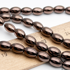 Гематит Бочонок бусины (имитация), цвет коричневый, размер около 9*6 мм, цена за отрезок 19 см (1/2 нити)
